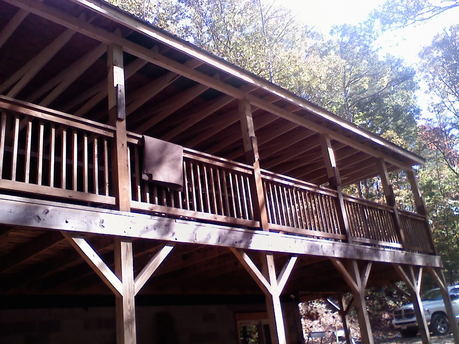 Timber framing under a new elevated porch and deck — Roof Leak Repair in Criders by Roofing Brothers